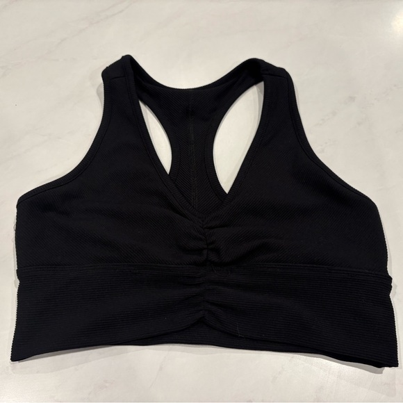 90 Degree By Reflex Tops - Black Women's Cinched Athletic Crop Top